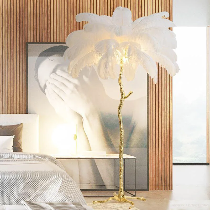 pink feather floor lamp