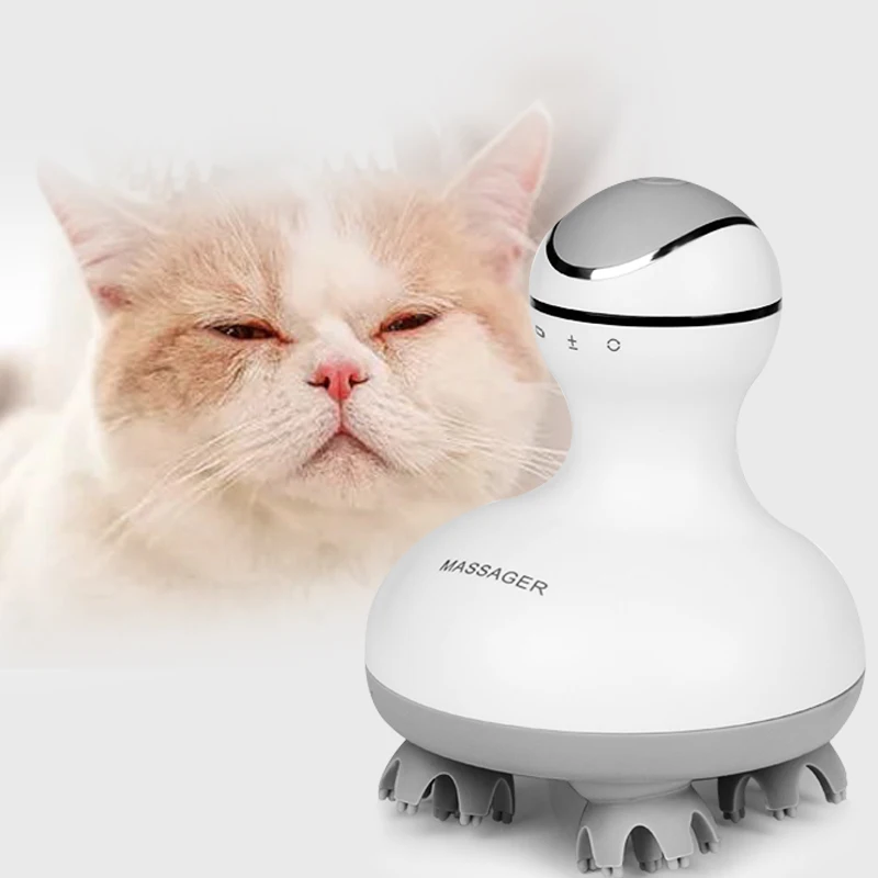 

Cat Smart Automatic Silicone Electric Machine Scalp wirelesss Head Massager, White