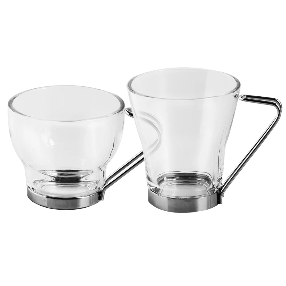 

Glass Cup Set Coffee Tea Mugs Drinking Glasses Cups Latte Cappuccino Espresso Glassware