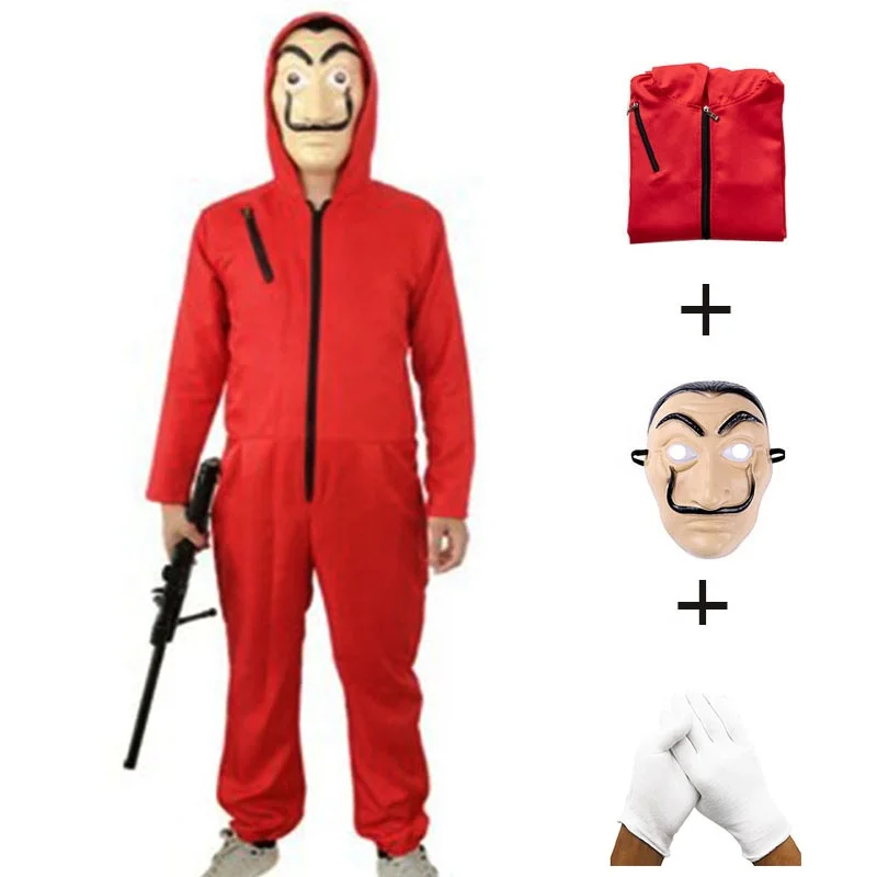 

Money Heist The House of Paper Cosplay Costume for Men Women Salvador Dali Halloween Carnival Costume suit