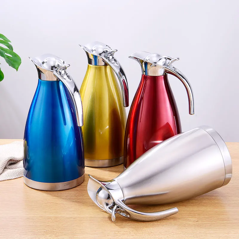 

Hot sale stainless steel thermos coffee pot 201/304 ss vacuum tea kettle double wall flask for office hotel, Silver