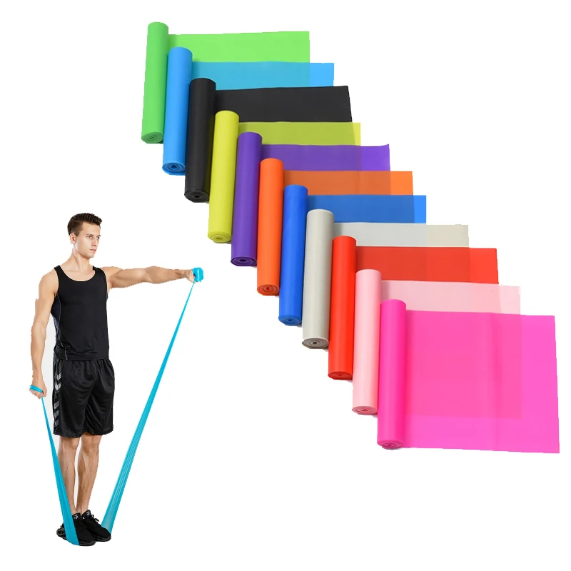 

A One Amazon Wholesale Yoga Pilates Stretching Latex Elastic Band with Different Strengths Workout Bands for Home, Customized color