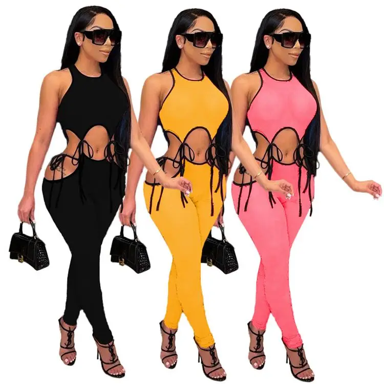 

MOEN New Trendy Sleeveless Conjunto de ropa mujer 2 Piece Set Women Clothing Womens Two piece sets Clothes