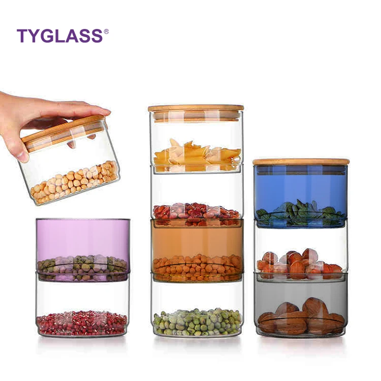 

luxury food jar glass cosmetics color clear black amber green honey storage glass jar with lid, Customized color,mix color