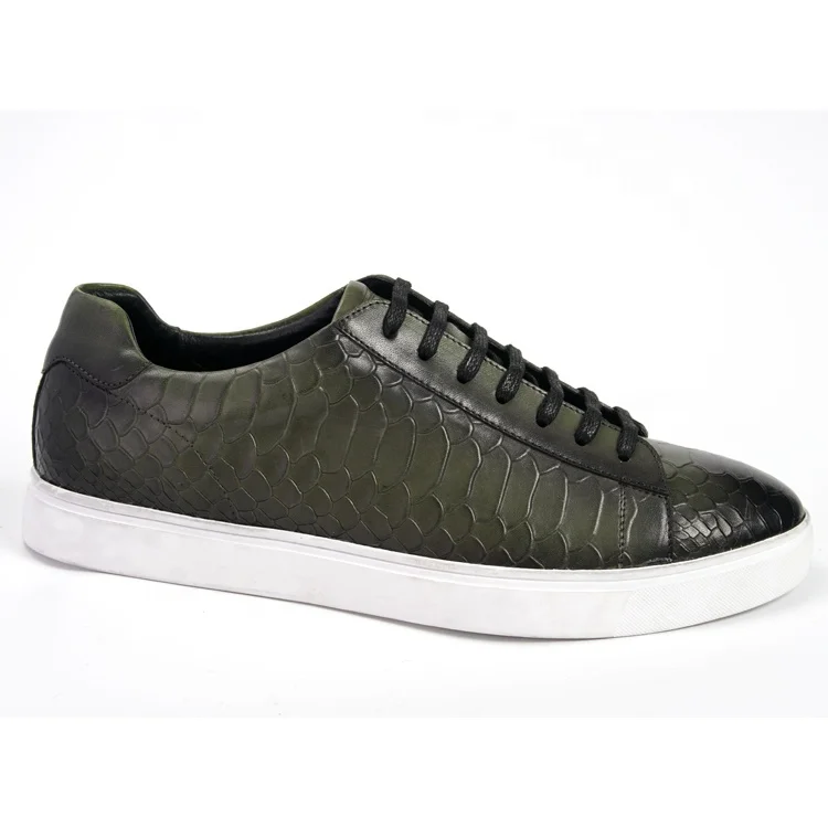 

Fashion Men's Sneakers Blue Genuine Leather Sport Shoes Non-slip Casual Flat Board Shoes For Men