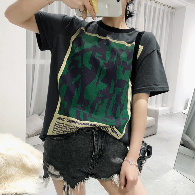 

Wholesale Low MOQ Fast Delivery Retro Leisure Oversize Acid Wash Women's T-shirt