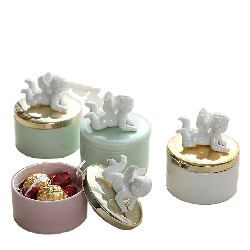 
Modern Lovely Design Ceramic Custom Jewelry Box angel design 
