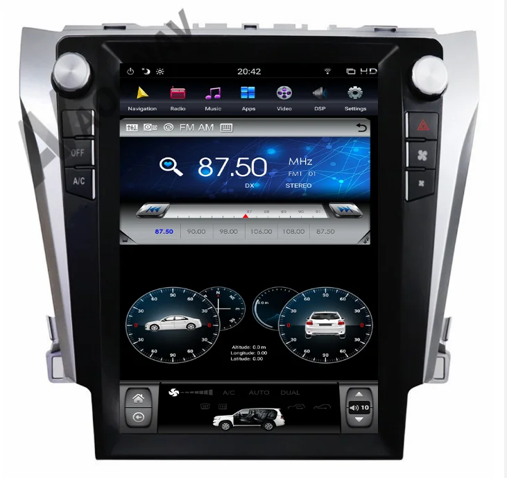 

AOONAV 12.1 inch car GPS Radio GPS navigation for TOYOTA Camry 2012-2016 multimedia player vertical screen Android 9.0