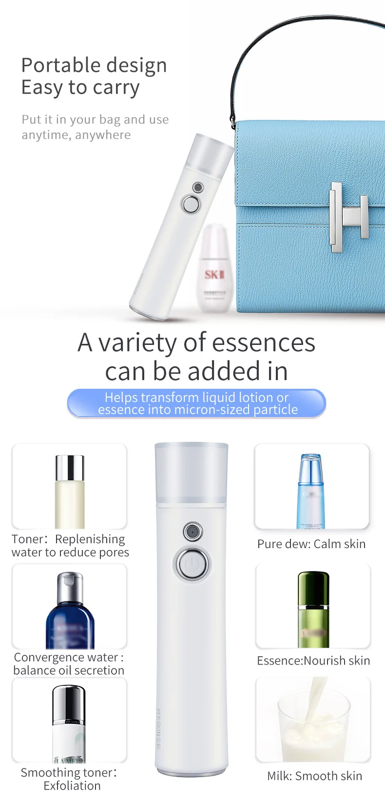 2021 sain wxx USB Nano Face Steamer Face Sprayer Humidifier Moisturizing Beauty Tool