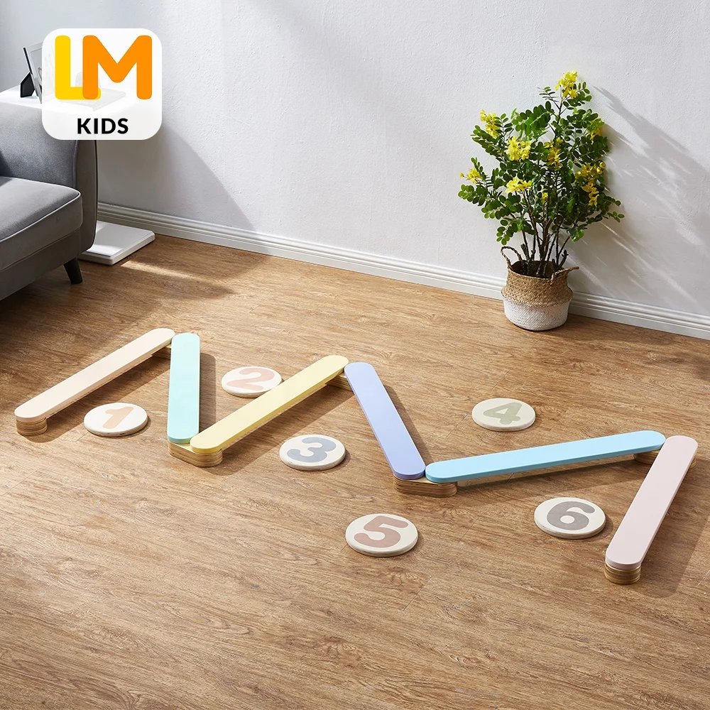 

Wooden exercise toy for Kids Indoor and Outdoor Kids curved balance beam Kids Play Equipment for Balance Coordination Hot sale