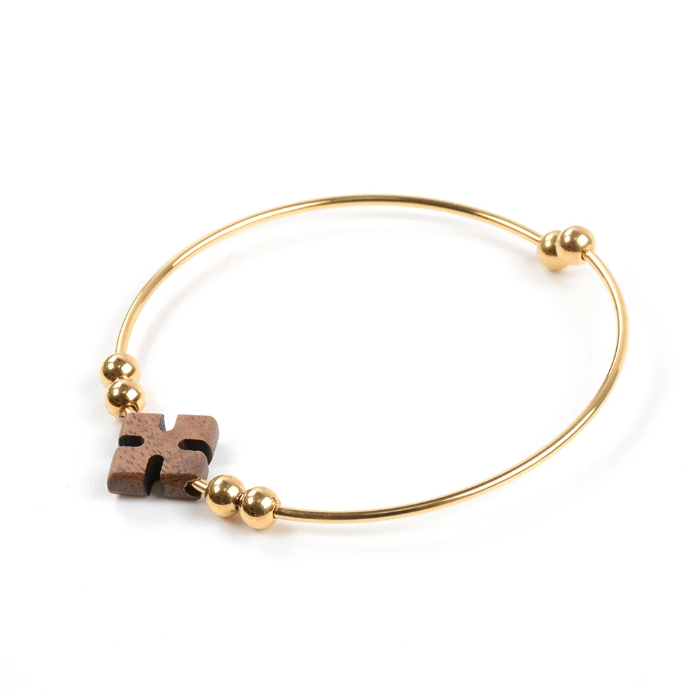 

New women color gold bracelet stainless steel wood jewelry women's trendy jewelry bracelet