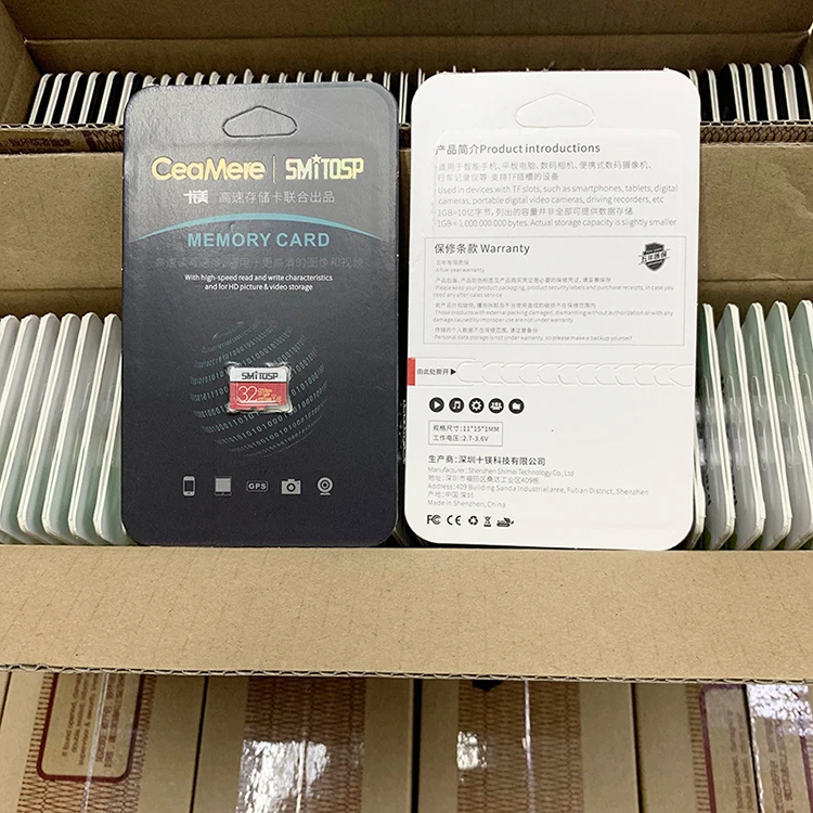 Ceamere Mitosp Guaranteed White Red Micro Memorias SD Card 32GB TF Kart Class 10 4GB 8GB 16G 64GB 128GB 256GB Micro Mini SD 32GB