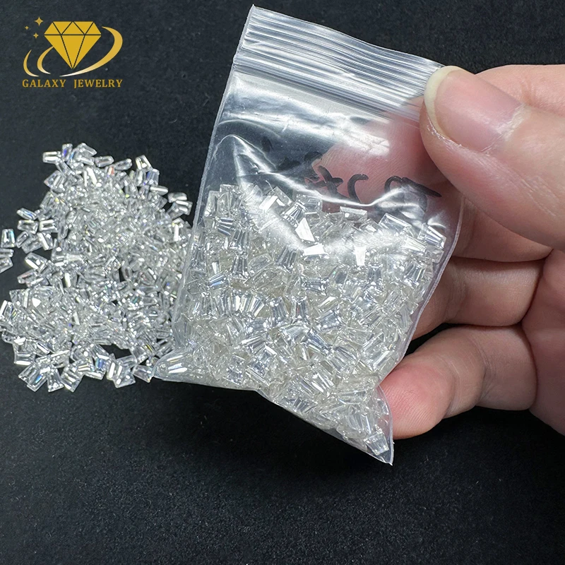 Moissanite Gemstones Manufacturer Wholesale DEF Color Tapered Baguette Cut Small Size Loose Melee Moissanite for Jewelry