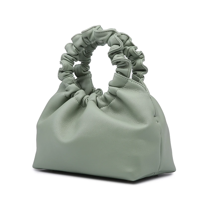

Soft Leather Cloud Tote Bags For Women 2020 Round Handle Candy Color Lady Shoulder Bag Female Messenger Handbags