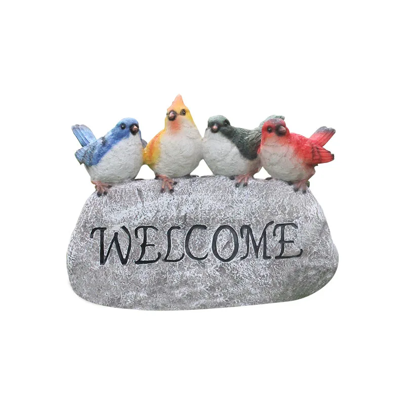

Welcome Bird Garden Decoration Simulation Stone Wholesale China Factory OEM&ODM Outdoor Resin Crafts Gifts Courtyard Lawn Resin