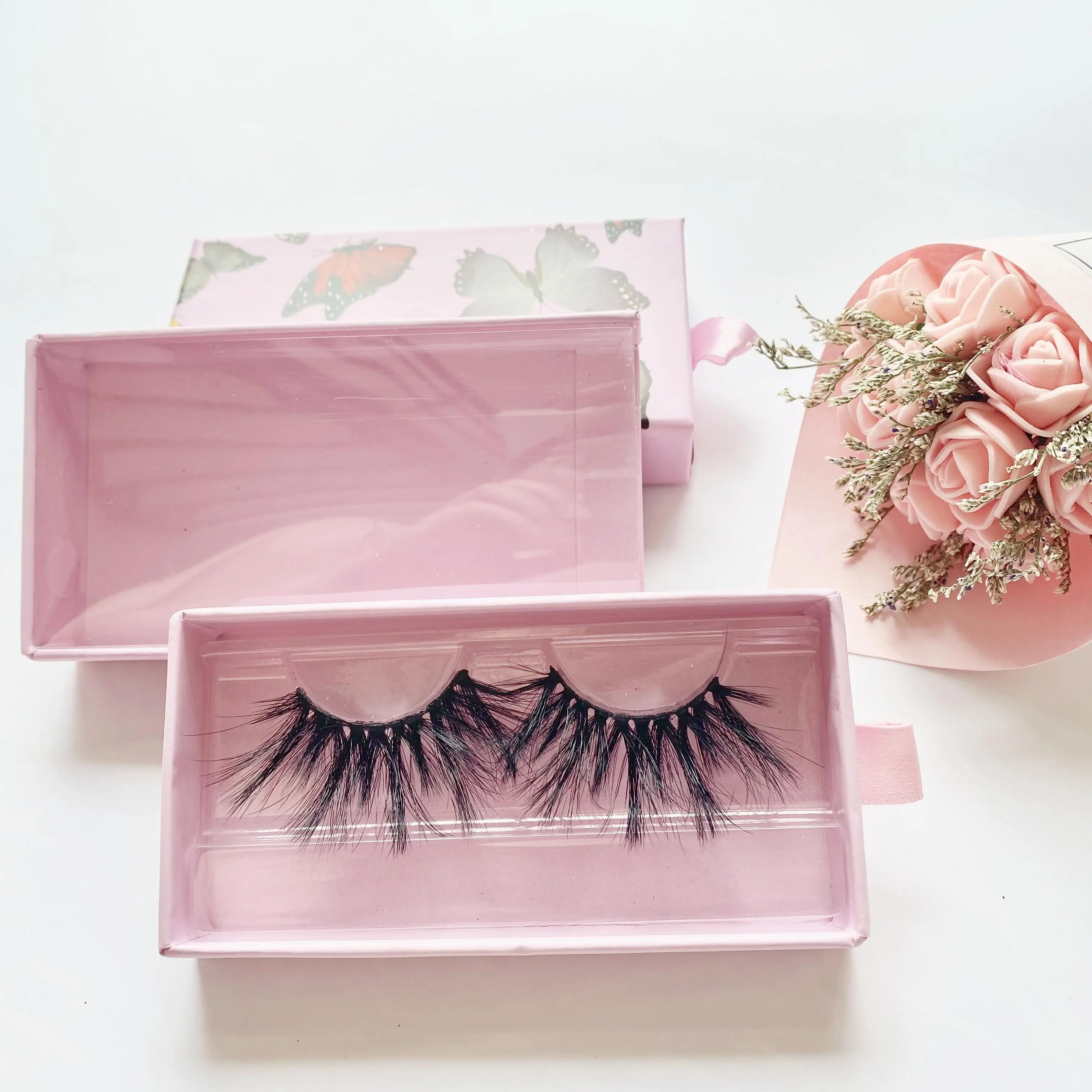 

Wholesale 25mm 3D Real Mink Eyelash Mink Eyelashes Vendor Glue Lashes Eyelash Vendor Customized Boxes Full Strip Lashes