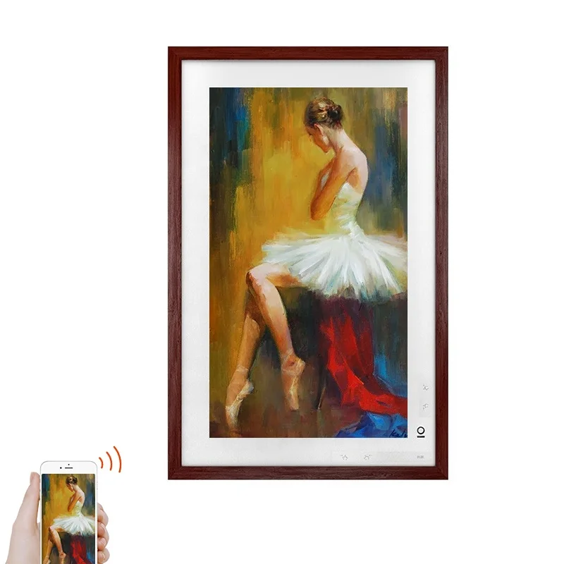 

BOE 21.5'' artistic LCD smart art digital photo frame with 8G storage software support android iphone user