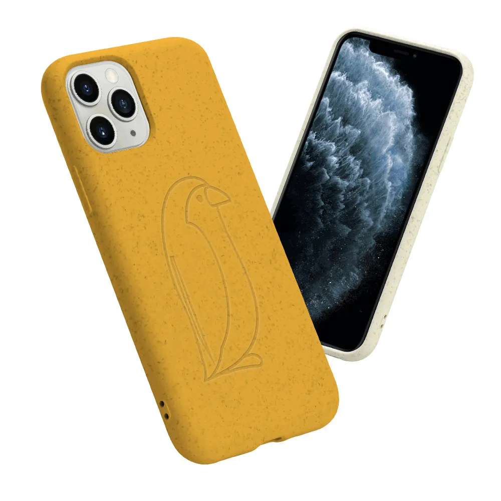 

Newest Amazon Hot Selling Eco Friendly Biodegradable For iPhone 12 Made of TPU and Wheat Straw Drop Protection Phone Case, 10 colors