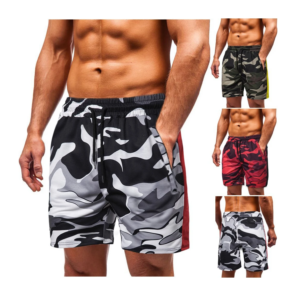 

Fashion Sublimated Mens Cotton Polyester Spandex Shorts Fitness With Pockets Camouflage Men's Surfing Comfort Custom Logo Shorts