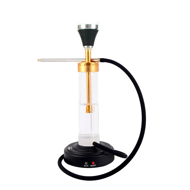 

2020 New Fashion Narguile Acrylic Laser LED Hookah Light 2 Hoses Hookah square portable led lights Shisha For Bar, Picture