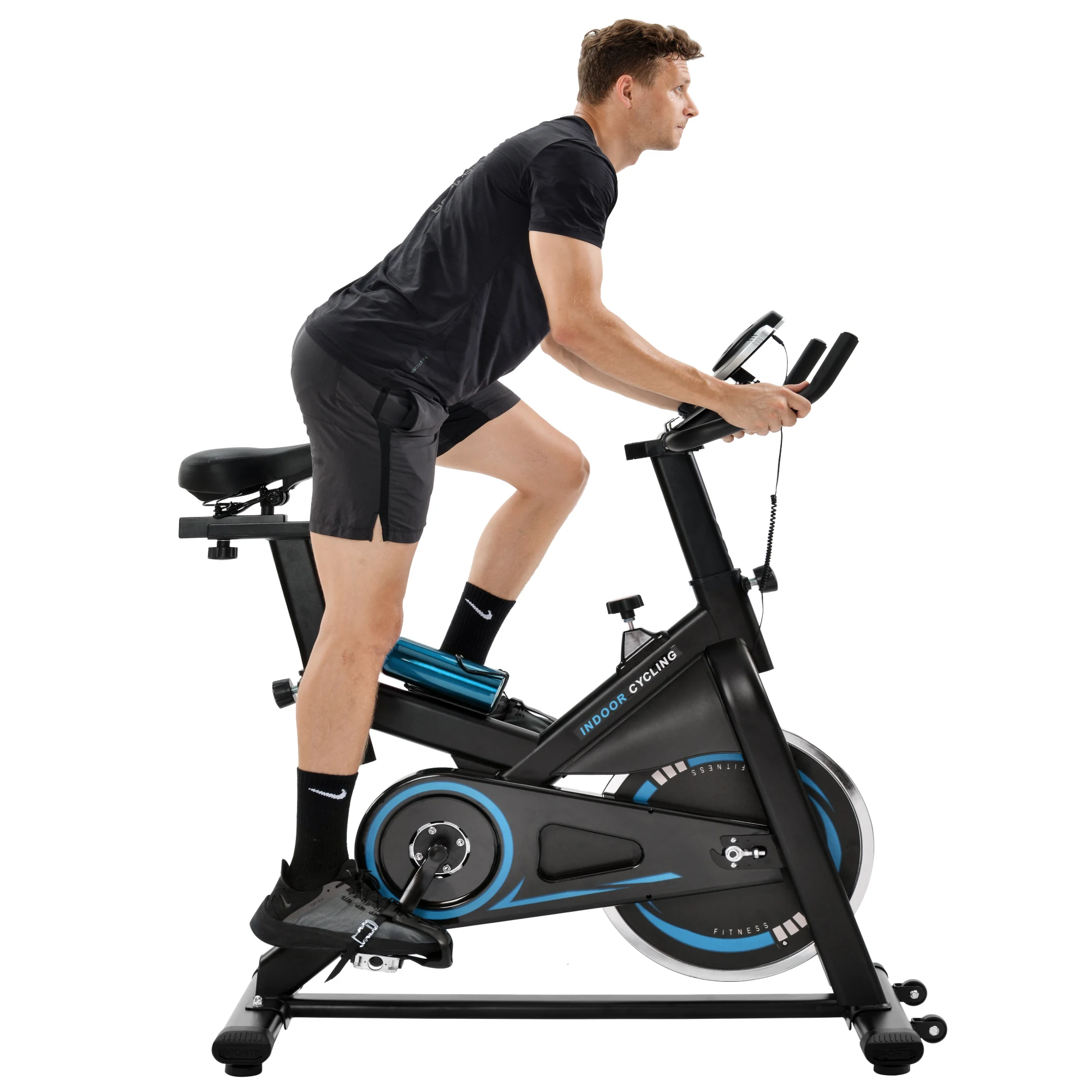 

Indoor Cycling Home Use Fitness Exercising Big Frame Spin Bike, Black