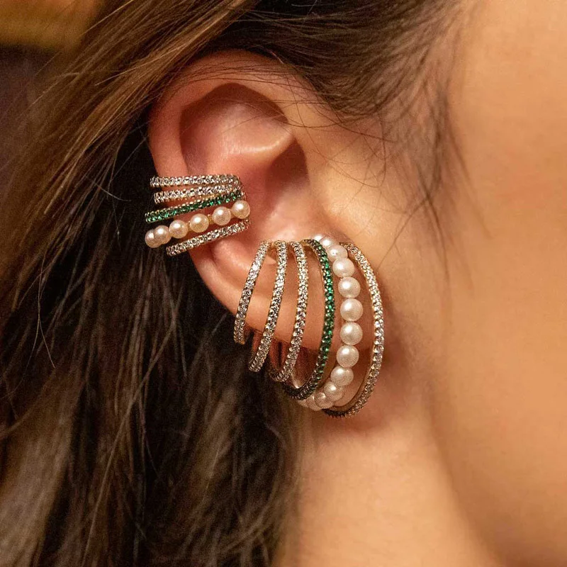 

Best-Selling High-Quality Wedding Jewelry With Pearl Crystal Earrings That Do Not Penetrate The Cartilage Of The Ears