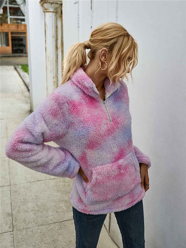 Último estilo para mujer Top Wear Furry Sherpa Fleece abrigo para mujer cremallera teddy abrigo sherpa sweater chaqueta de lana sudaderas con capucha