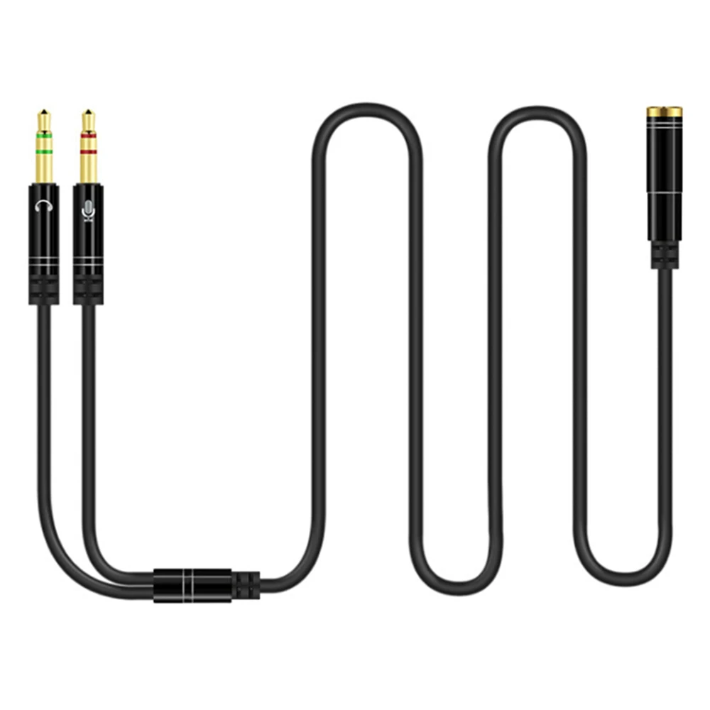 

3.5mm Jack Microphone Headphone Splitter Audio Cable AUX Extension 2 Male To 1 Female Cables For Computer Notebook MP3