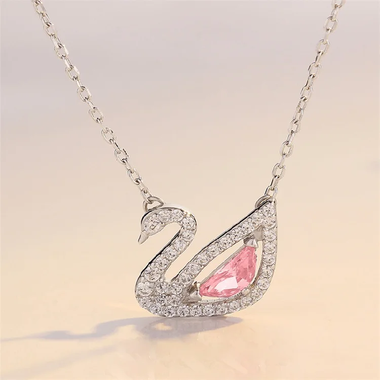 

Elegant Women Jewelry 925 sterling silver butterfly Swan Pendant Necklace