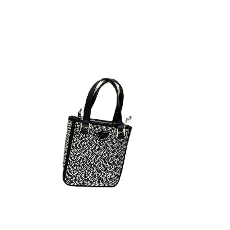

2022 Summer High Quality Designer Brand Purse Handbag Black Rhinestone Handbag