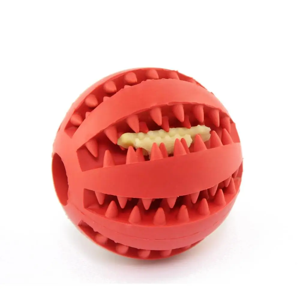 
Dog Pet Feeder Chew Tooth Cleaning Ball Exercise Game IQ Training Ball Resistant Toy Ball for Pet 