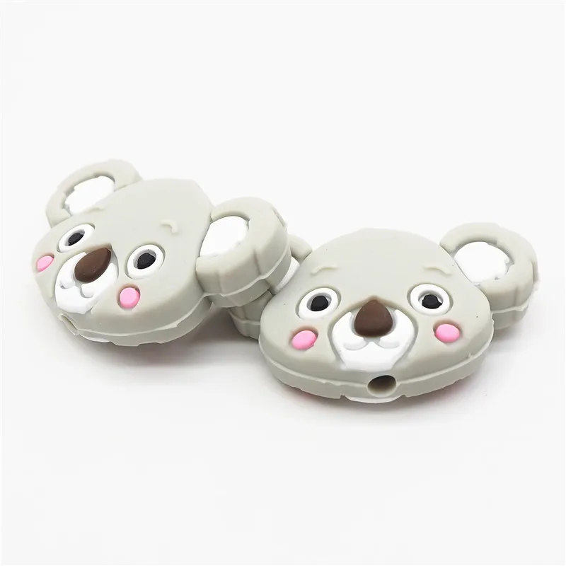 
Wholesale Custom Food Grade BPA Free Koala head silicone teething beads 