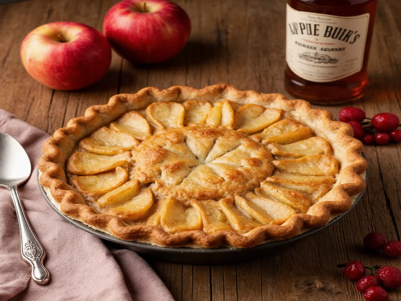 Homemade apple pie with bourbon