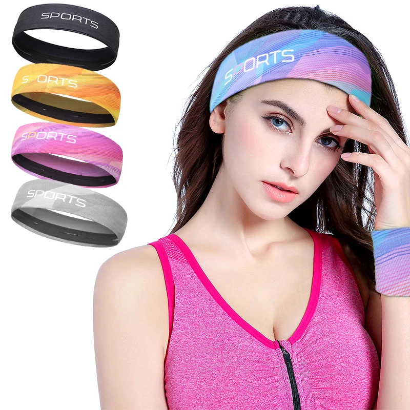 

Workout Quick Drying Sports Sweatbands No Slip Running Yoga Exercise Fitness Elastic HeadBands For Women Men, Mix