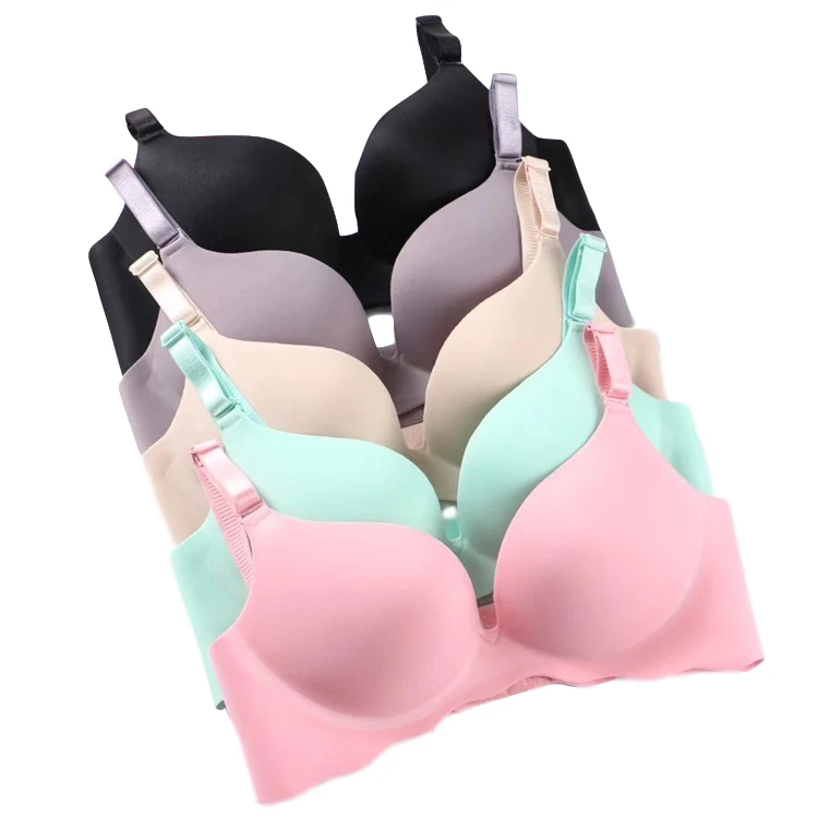 

Low price seamless wireless women sex push up lingerie sexy gather bra, Black;skin color;grey;pink;green