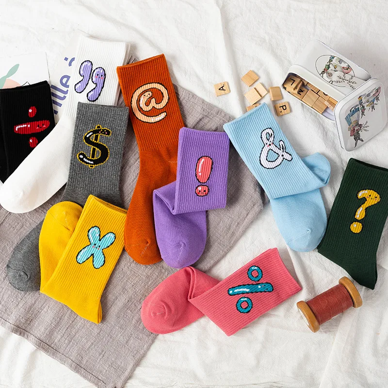 

Yingyu Nice Quality Combed Cotton Cartoon Fancy Happy Colorful Passion Student Youthful Cute Candy Color Socsk, Picture