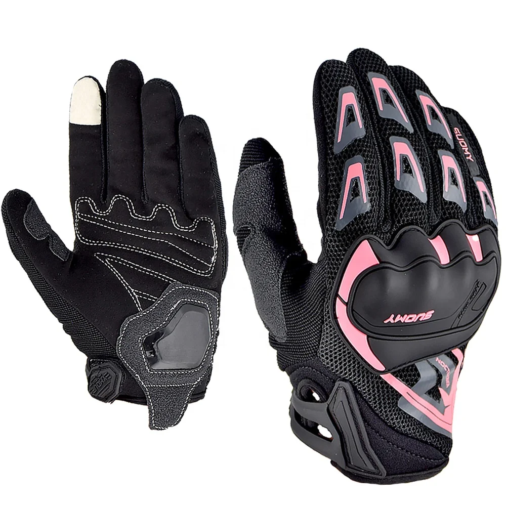 SUOMY Motorcycle Gloves Women Men Summer Breathable Pink Touch Screen Moto Gloves for Motocross Motorbike Gloves Riding Guantes
