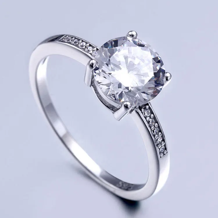 

Tonglin TL-014 Brilliant Moissanite Jewelry Ring Sterling 925 Silver 18K Moissanite Diamond Solitaire Engagement Ring