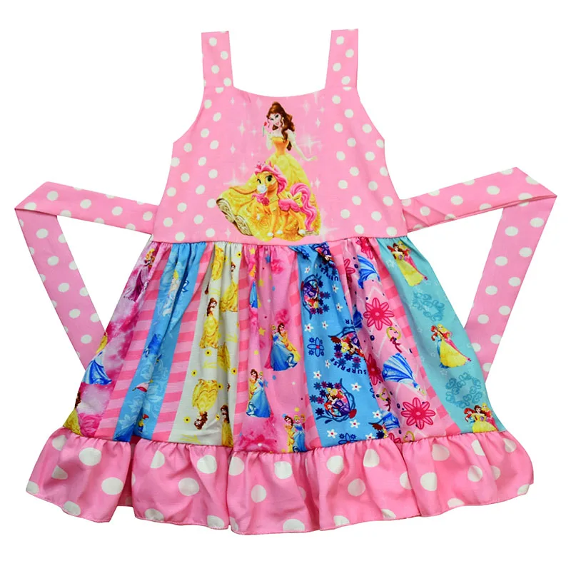 

Wholesale summer kids clothes strap princess cartoon girls party dresses, As picture show
