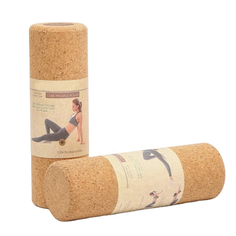 

Eco-friendly bio-degradable Cork raw materials Fitness Roller Massage Equipment for Gym Yoga Pilates Sports Cork Yoga Column, Natural color