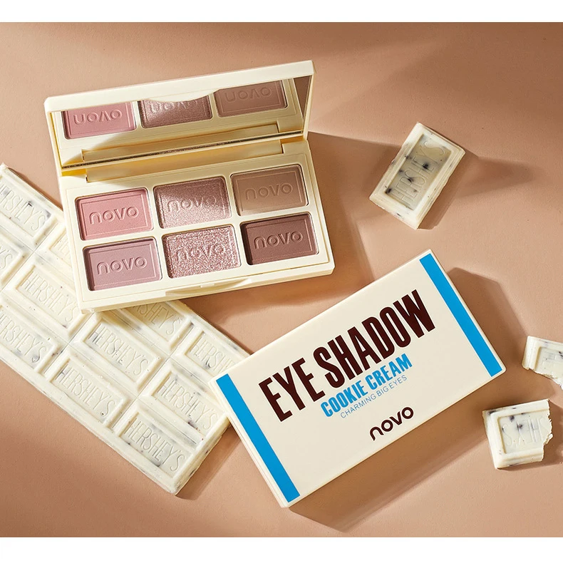 

6 Color Eyeshadow Palette Features Real Chocolate Brown Shades Eyeshadow Makeup