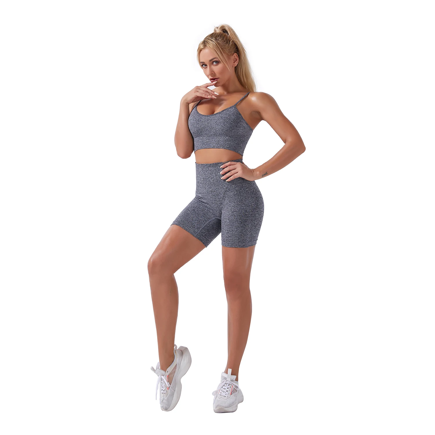 

BBZC2865 Sell well customizable fitness set high waist tights femal seamless sportswear suit quick dry yoga set