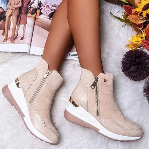 

High Quality Zipper Martin Boots Pu Mesh Women Boots Shoes Boots Sale