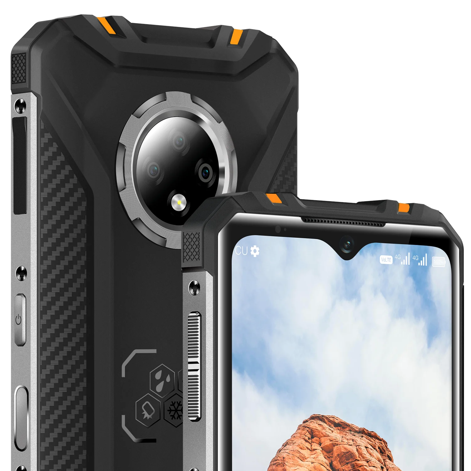 

Factory directly sale WP8 Pro NFC IP68 Rugged mobile 6.49'' Fingerprint Android 10 4GB 64GB 5000mAh 16MP Triple Camera