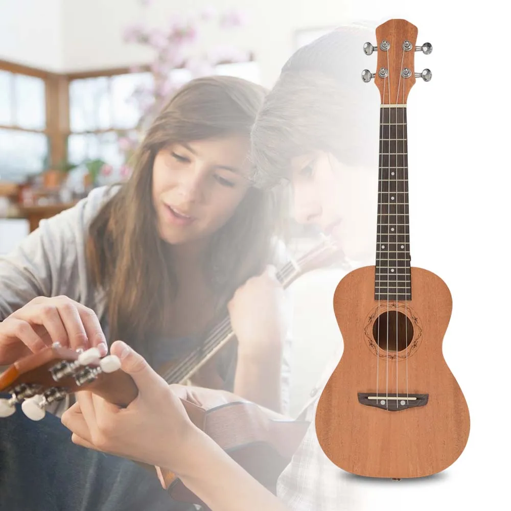 

Free shipping for district 6 area from US within 24hours hawaiian acoustic professional mahogany wood beginner ukulele, Optional