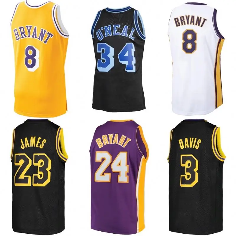 

New Los Angeles City Edition Kobe Bryant 8 24 LeBrons James 23 Davis 3 Stitched Basketball Jersey Shorts custom laker uniforms