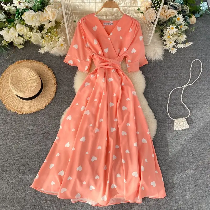 

2022 new fashion design women's wear women's wear S-3XL dress factory wholesale cheap Chiffon Dress, Picture color