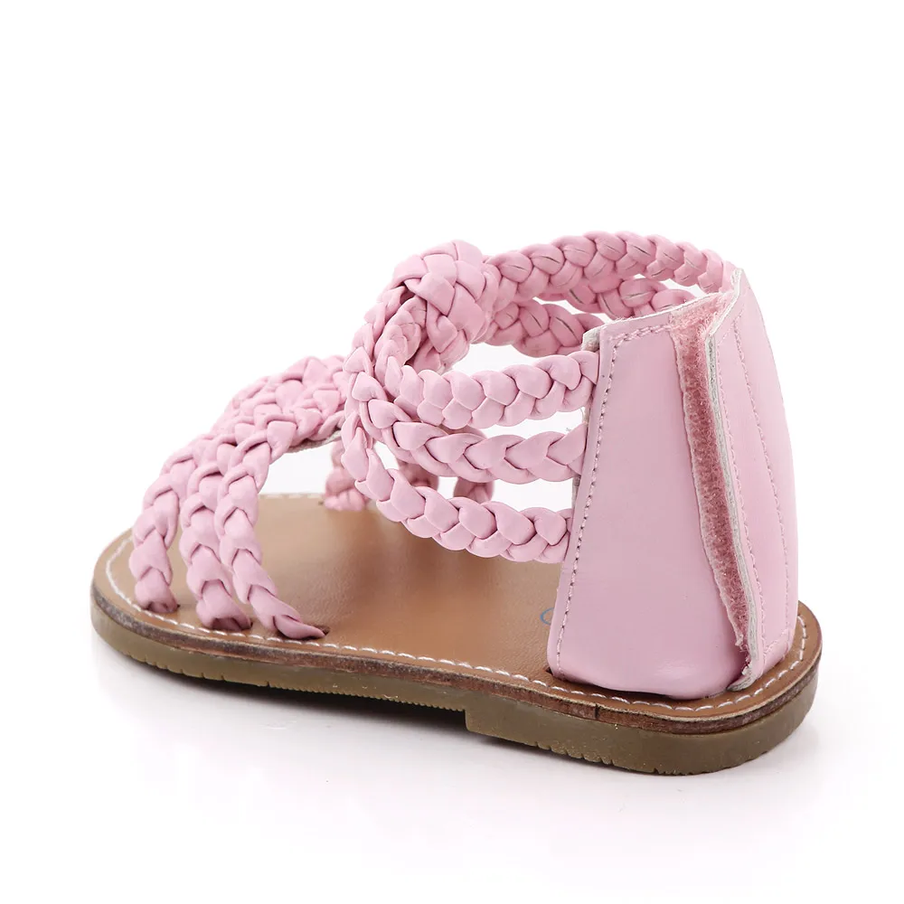 New design baby girl sandal wholesale plait sample infant shoes in summer