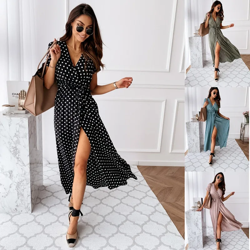 

2021wish New Hot Style European And American Women's Ebay Summer Long-sleeved Sling Print Backpack Hip Dress