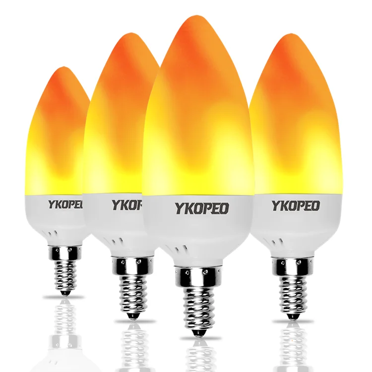 Flame Light Bulb E12 LED Flickering Flameless Candles Simulated Fire Effect Candelabra for Holiday Party Christmas Decoration